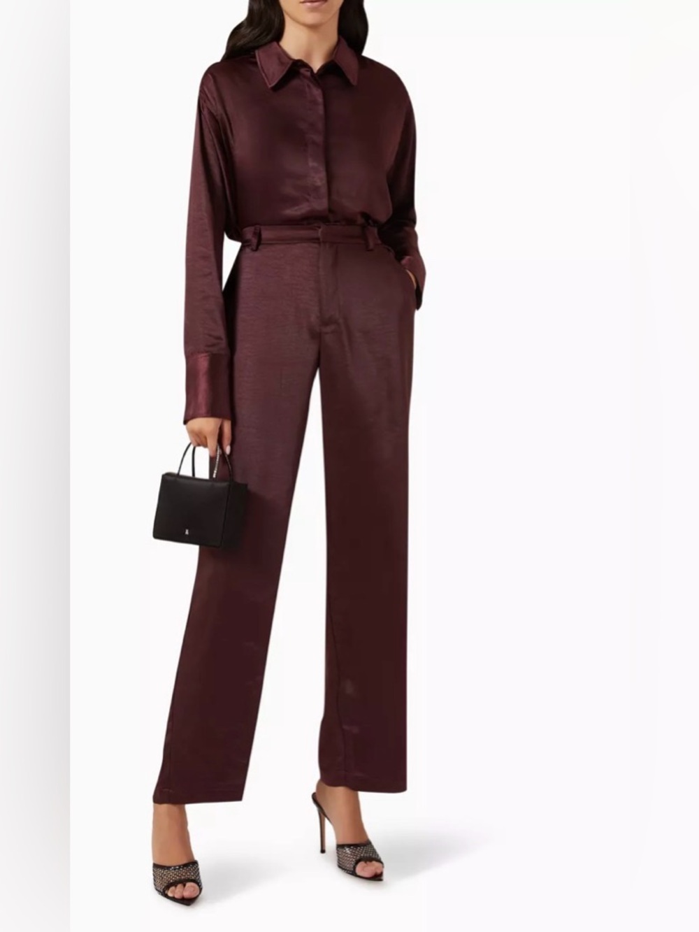 Good American Straight-Leg Pants in Wine
